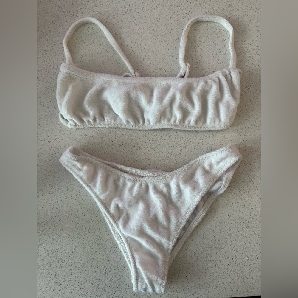 NWOT DEADSTOCK Beach Riot Classic Terry Criss Cross Back Bikini Y2K